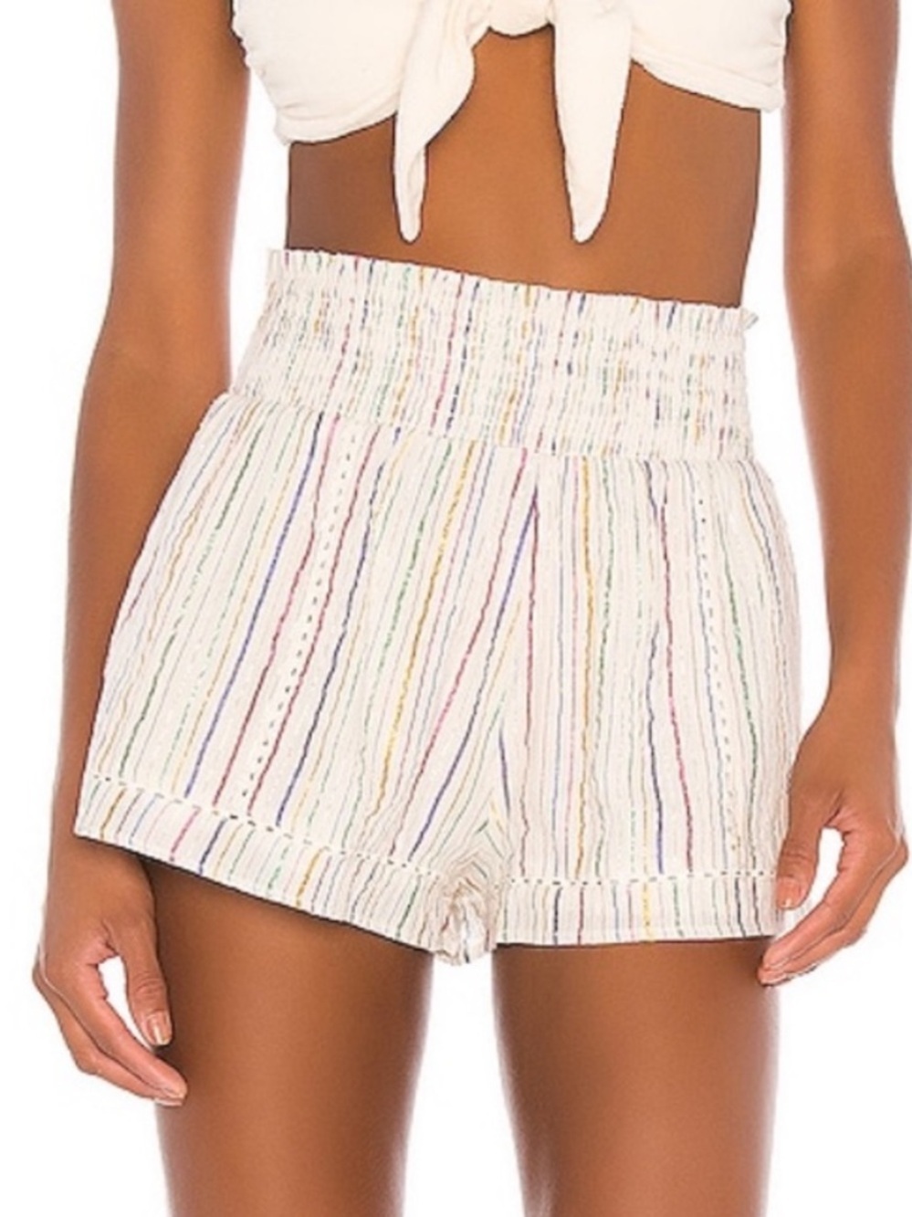 Revolve x Tularosa Gabriella Short In Metallic Rainbow Stipe New Size Small